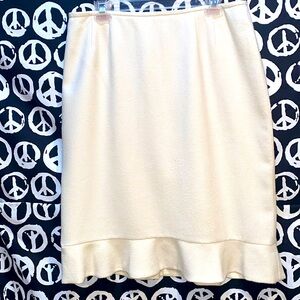 COLLECTIONS CREAM POLYESTER/RAYON LINED SUIT SKIRT REAR ZIP SZ 14
